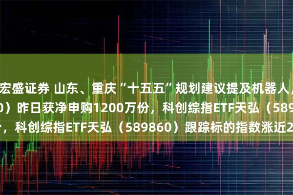 宏盛证券 山东、重庆“十五五”规划建议提及机器人，机器人ETF（159770）昨日获净申购1200万份，科创综指ETF天弘（589860）跟踪标的指数涨近2%